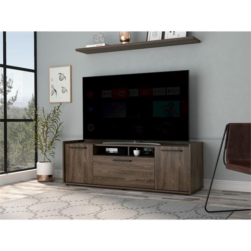 Stylish and Rich Dark Walnut Television Stand