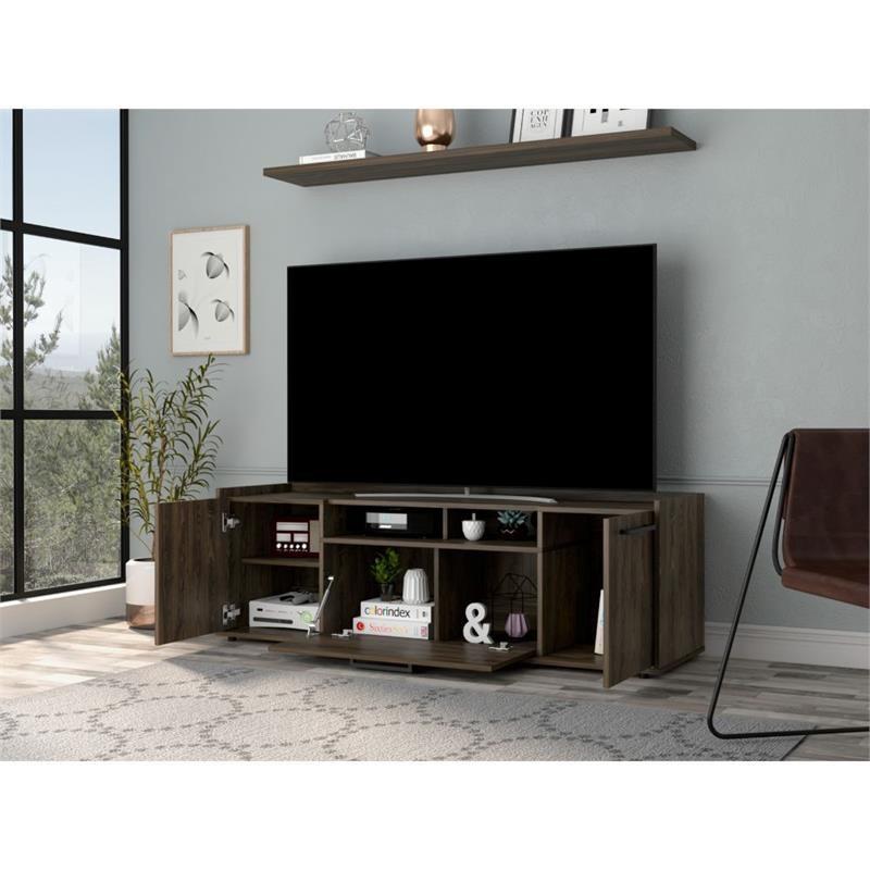 Stylish and Rich Dark Walnut Television Stand