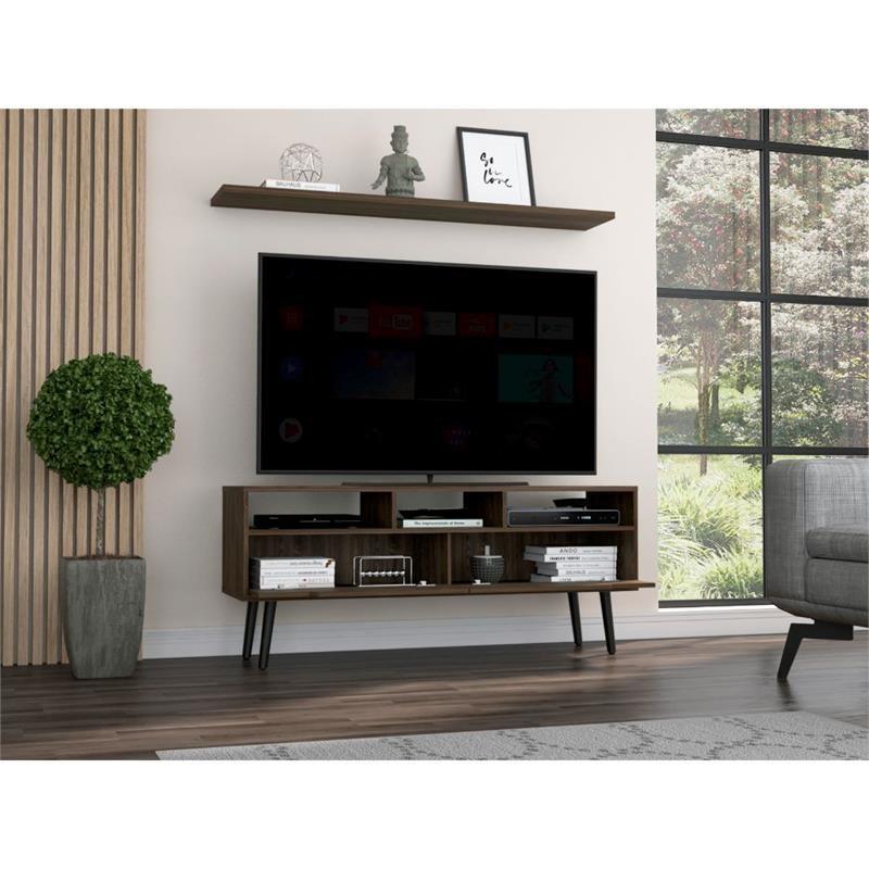 Sleek Dark Walnut  Television Stand