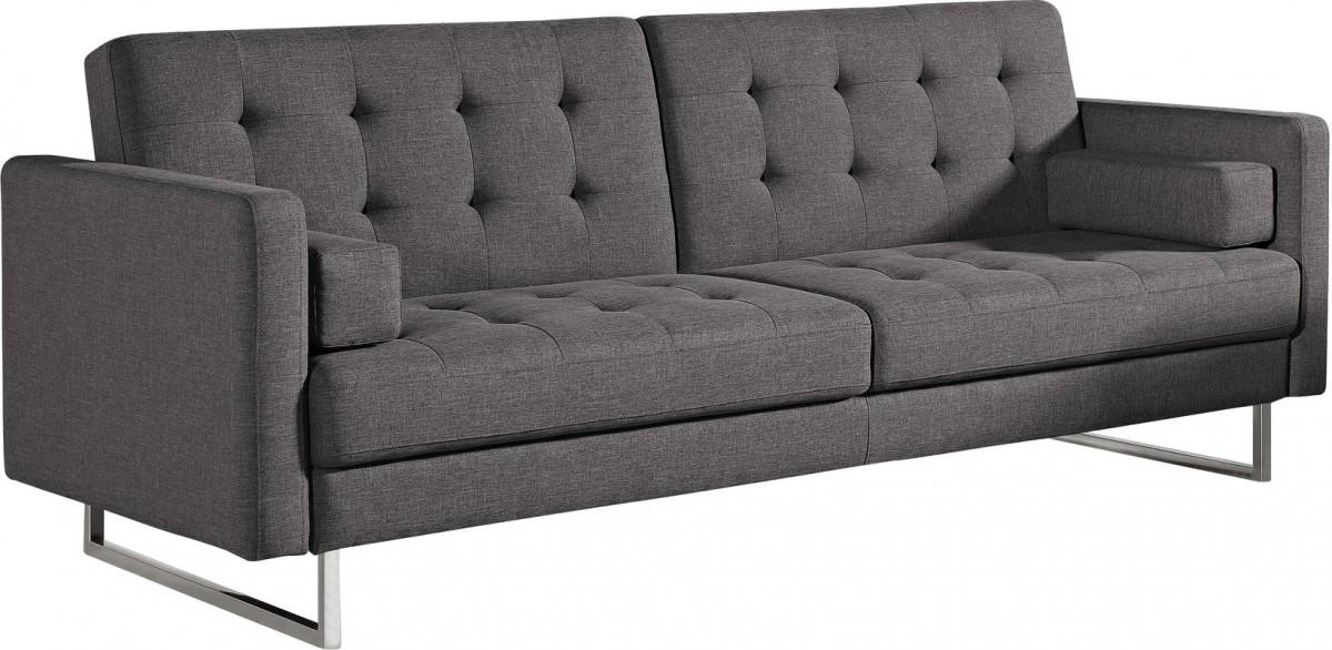 Contemporary Grey Sofa Bed With Steel Legs