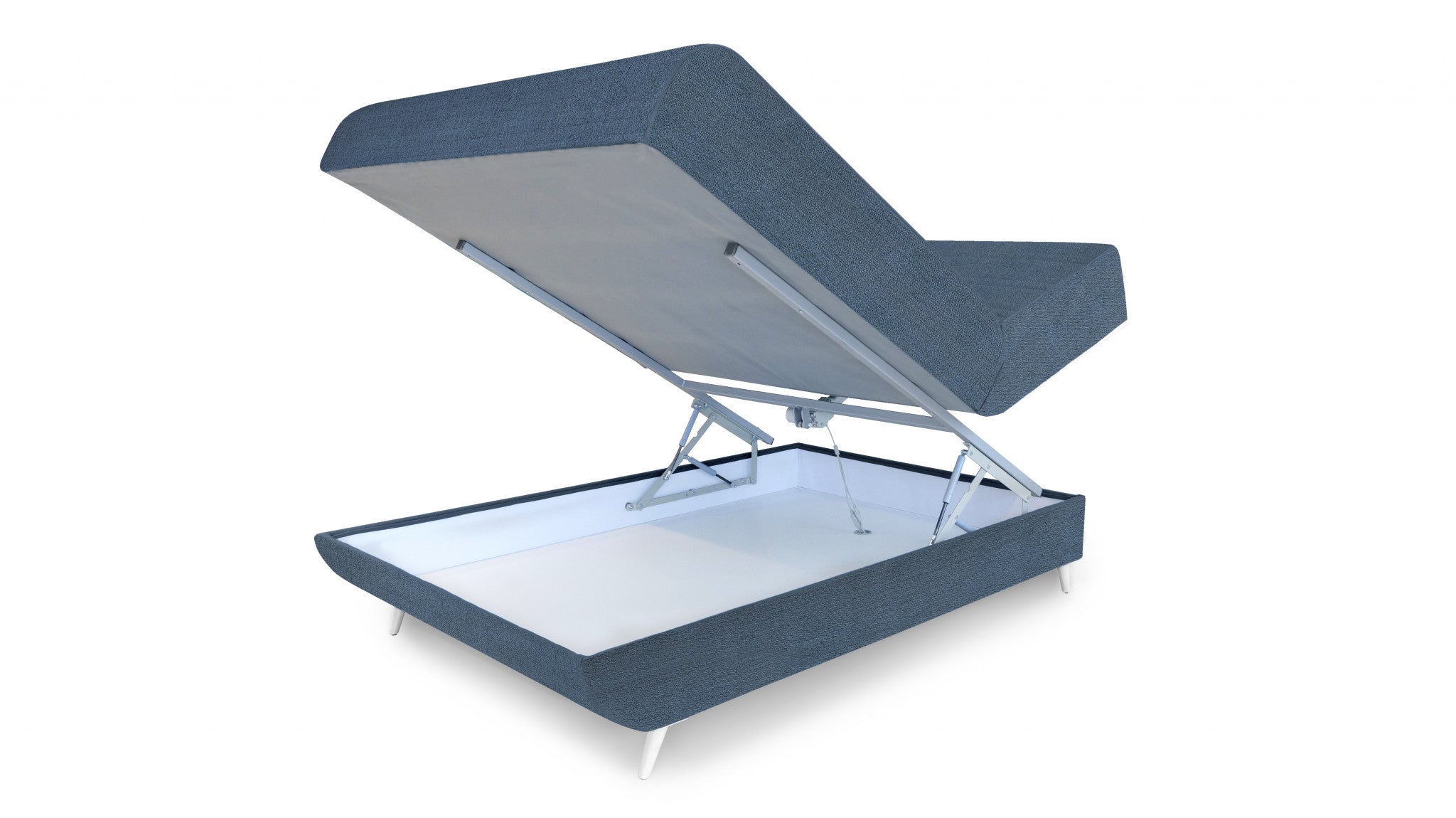 Navy Blue Adjustable Hybrid Storage Bed with Full Mattress Default Title