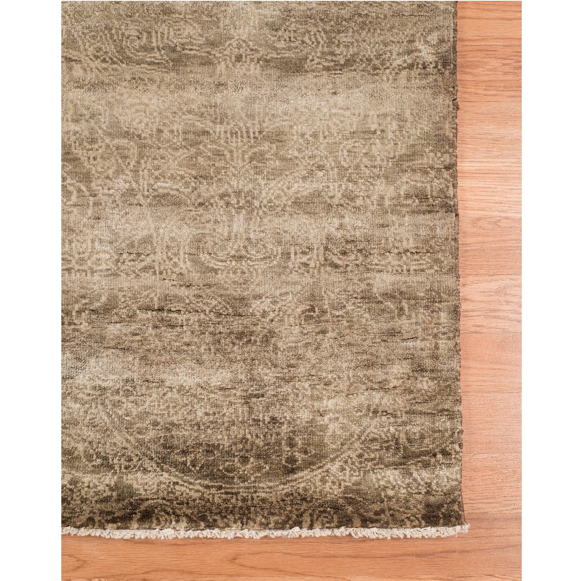 8' X 10' Ombre Brown Distressed Paisley Handmade Area Rug