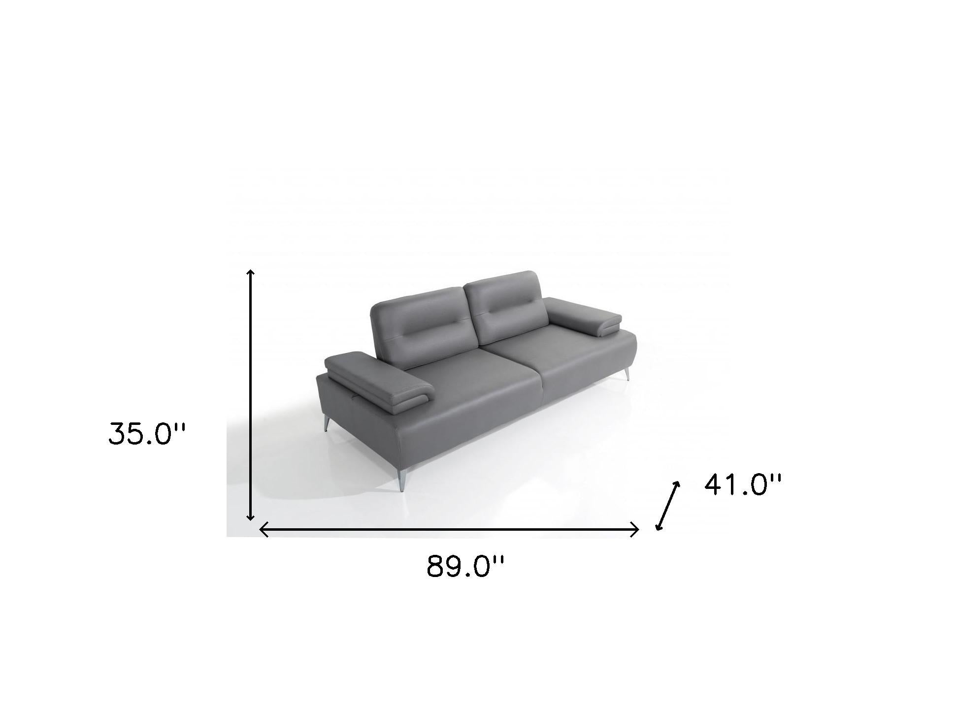 Convertible Leather Sofa Metal