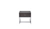 22" Chrome And Gray Oak Manufactured Wood Rectangular End Table With Drawer