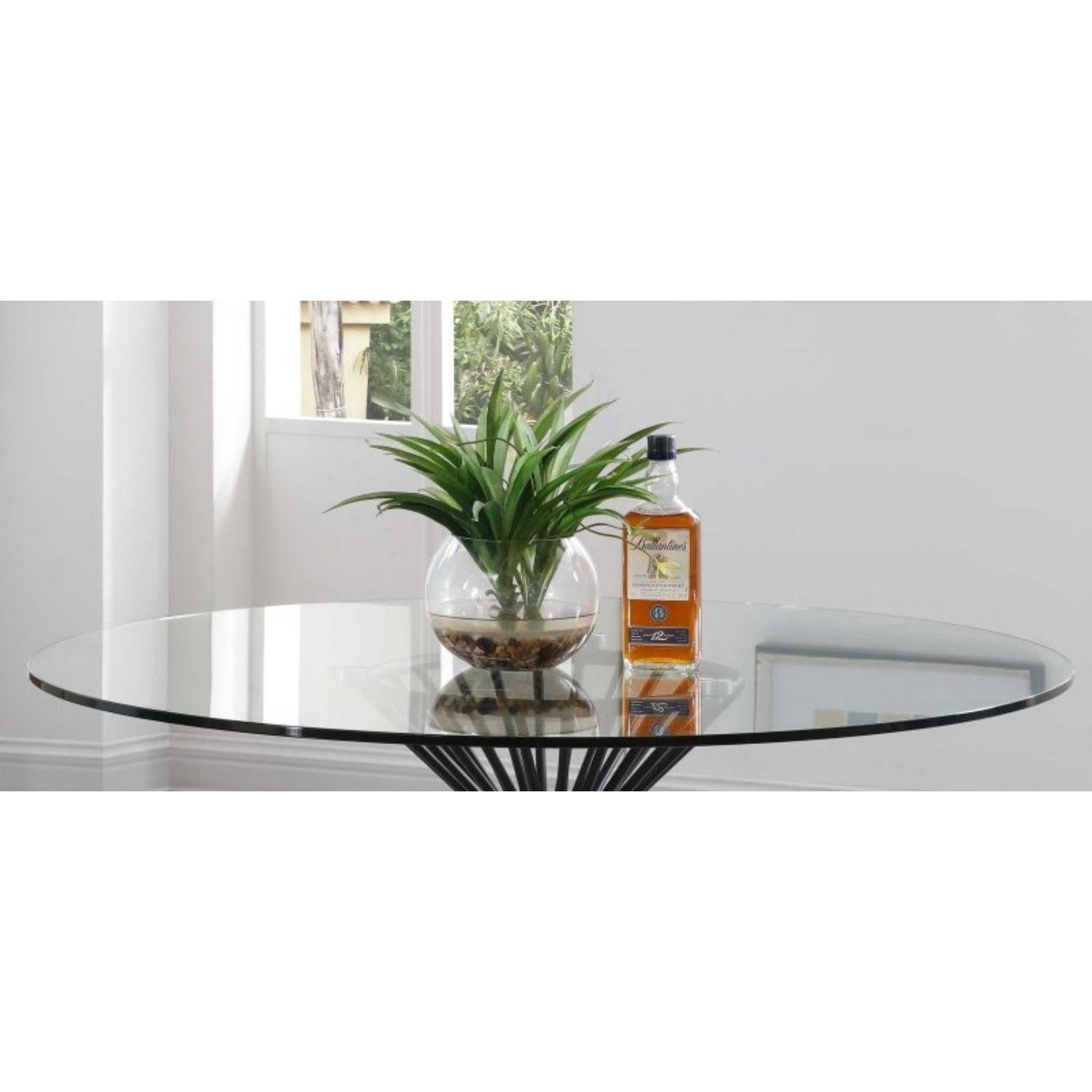 47 X 47 X 30 Black Glass Iron Dining Table (TOP ONLY)-Do NOT USE Default Title