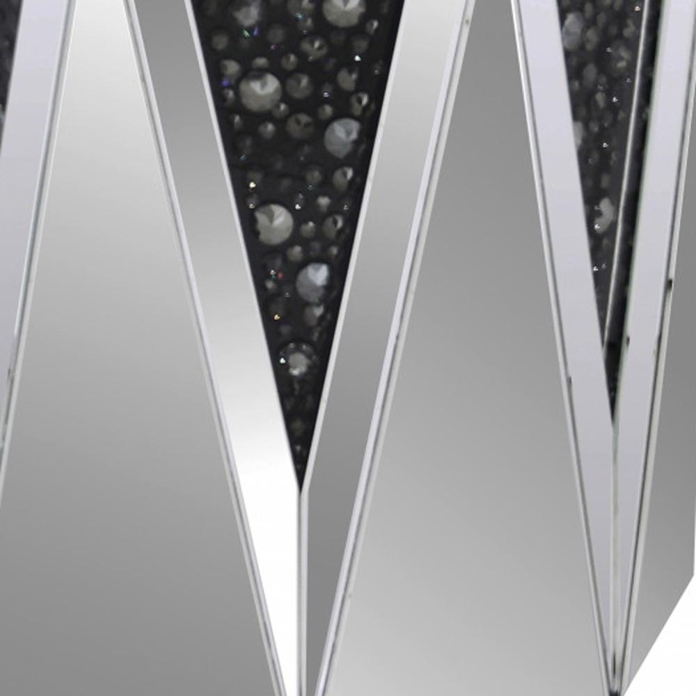 24" Silver And Faux Crystals Octagon Mirrored End Table Default Title