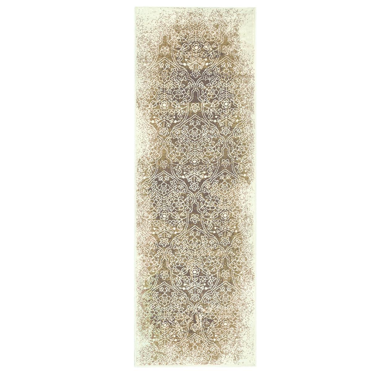 8' Camel Medallion Stain Resistant Runner Rug