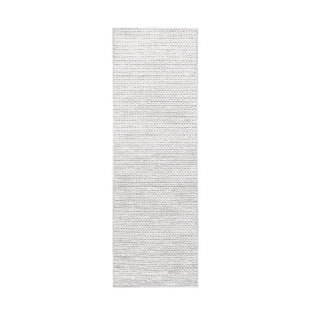 10' Light Grey Wool Handmade Stain Resistant Runner Rug