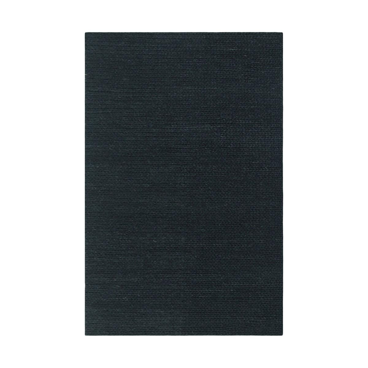 5' X 8' Black Wool Handmade Stain Resistant Area Rug