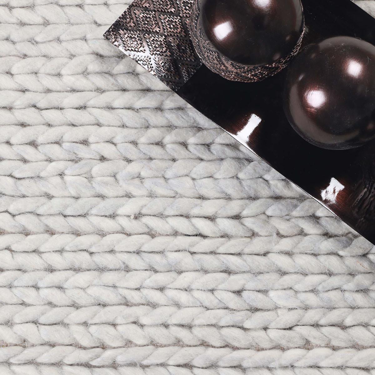 8' X 10' Light Grey Wool Handmade Stain Resistant Area Rug