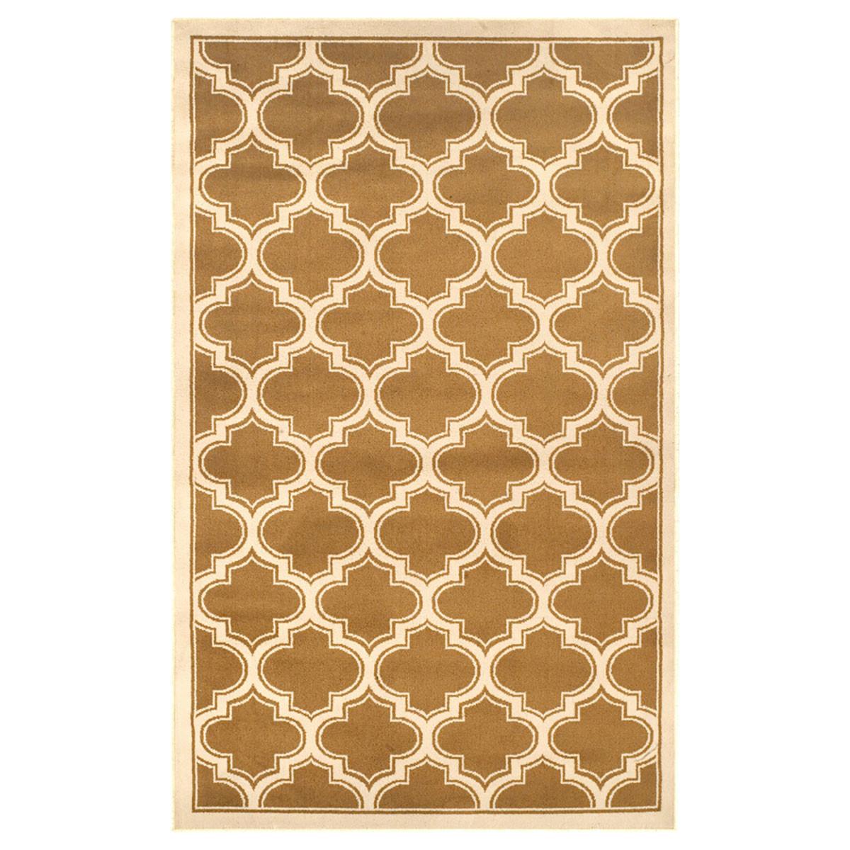 8' X 10' Apricot And Cream Geometric Stain Resistant Area Rug Default Title