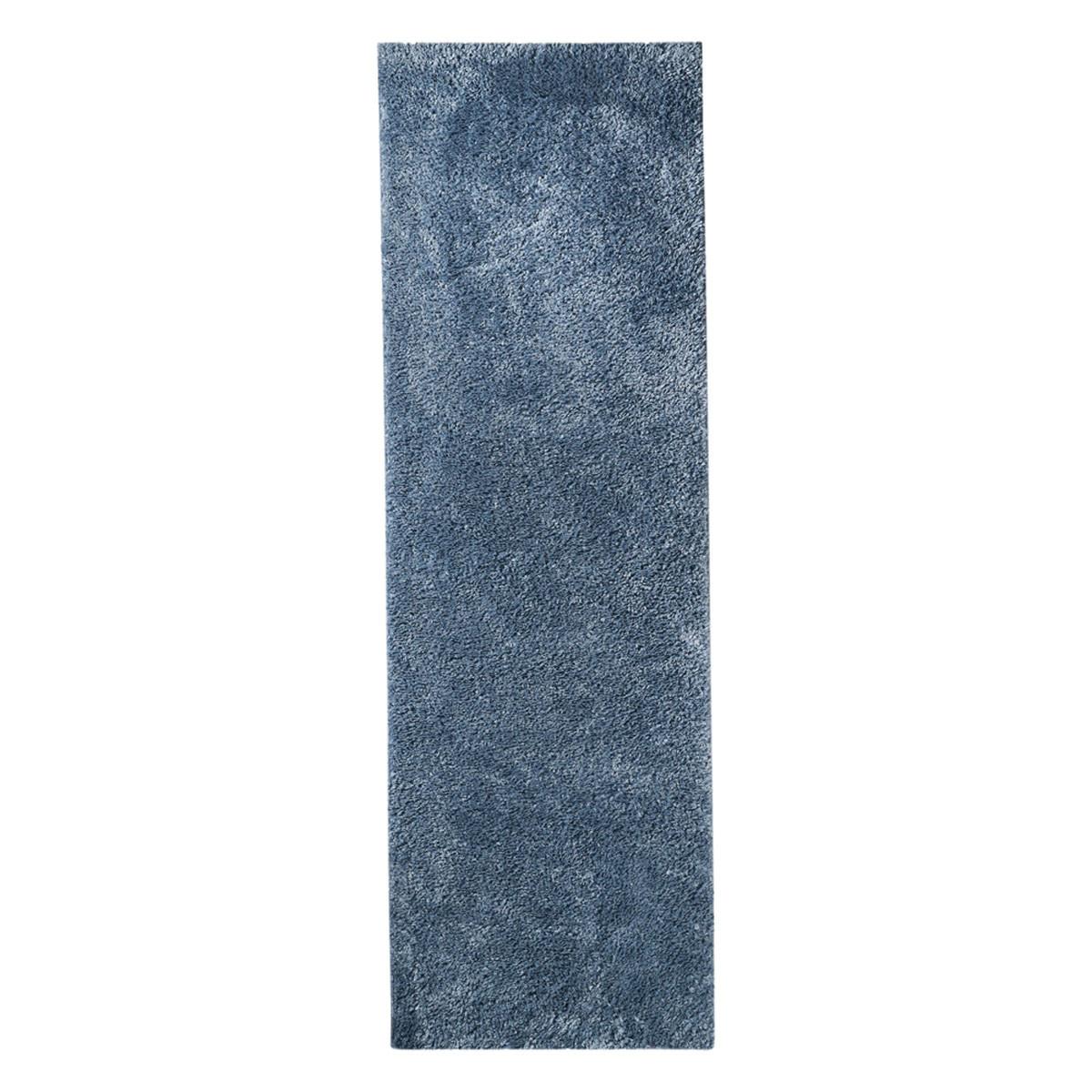 8' Blue Shag Stain Resistant Runner Rug Default Title
