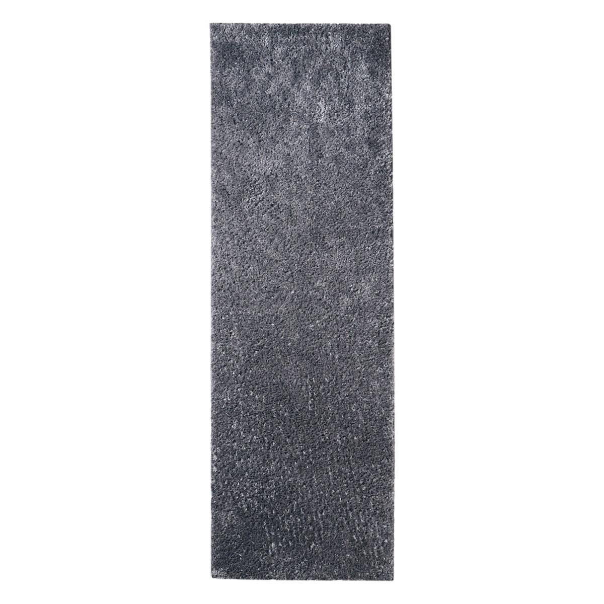 8' Grey Shag Stain Resistant Runner Rug Default Title