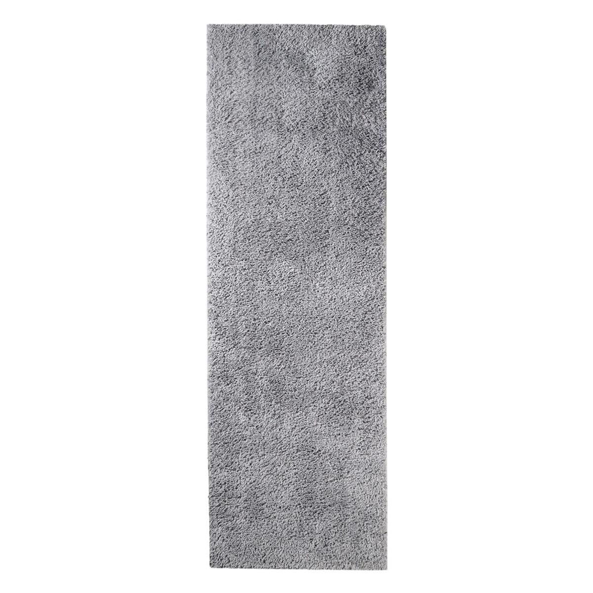 8' Silver Shag Stain Resistant Runner Rug Default Title
