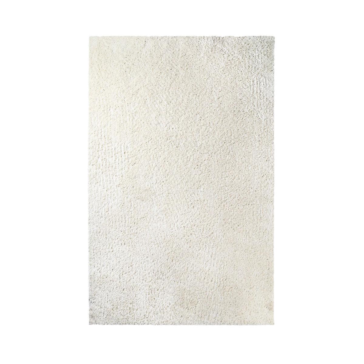 5' X 8' Ivory Shag Stain Resistant Area Rug Default Title