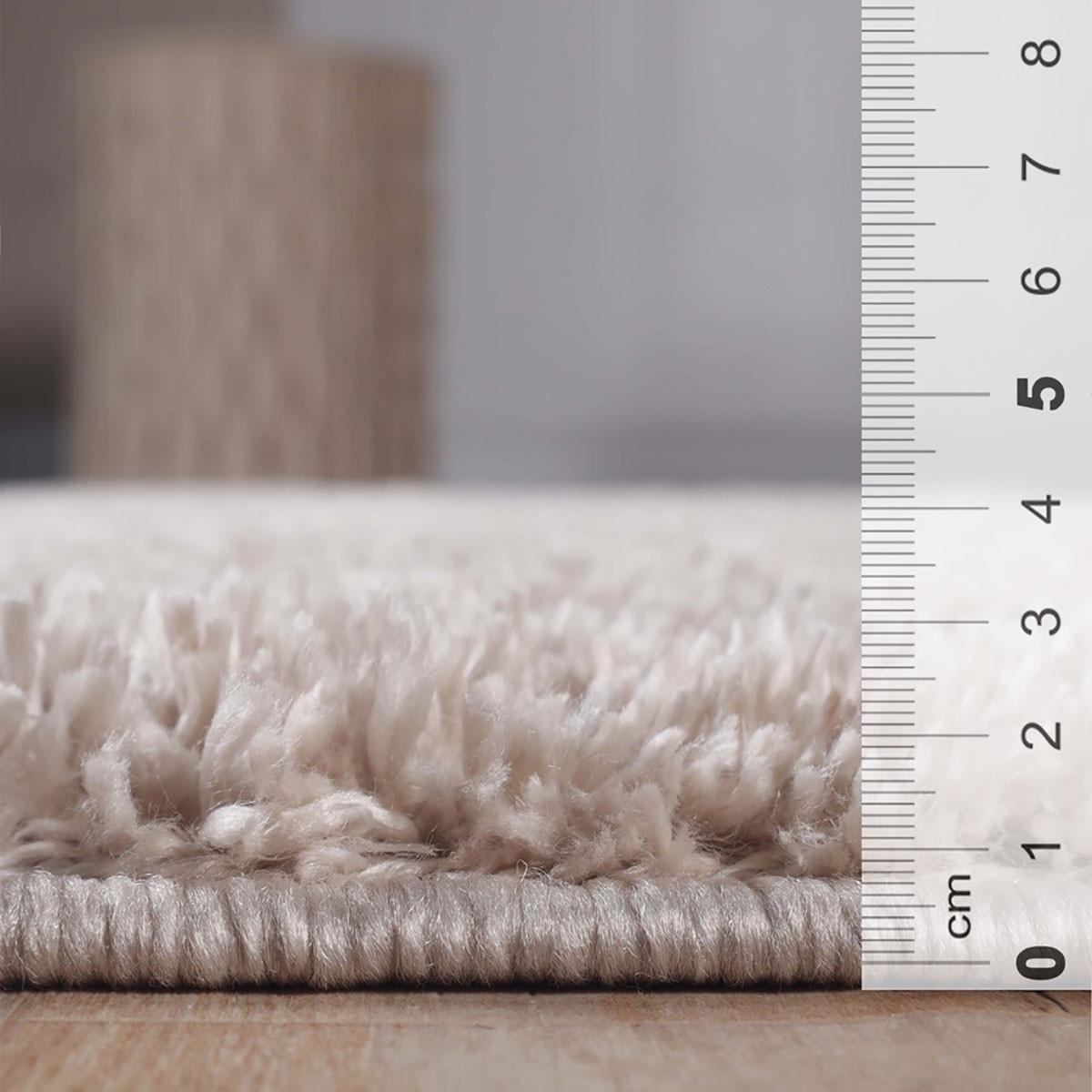 8' X 10' Beige Shag Stain Resistant Area Rug