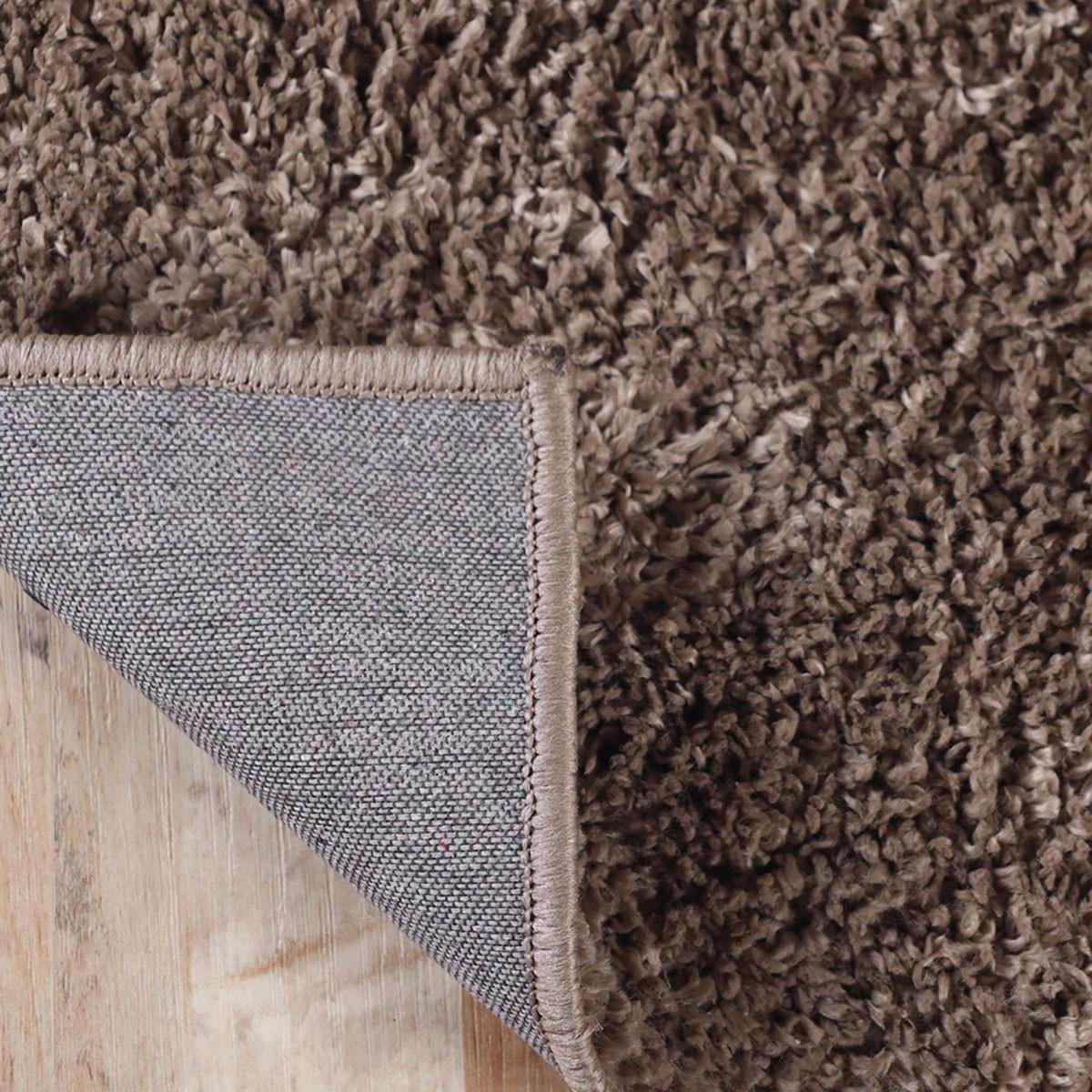 8' X 10' Taupe Shag Stain Resistant Area Rug