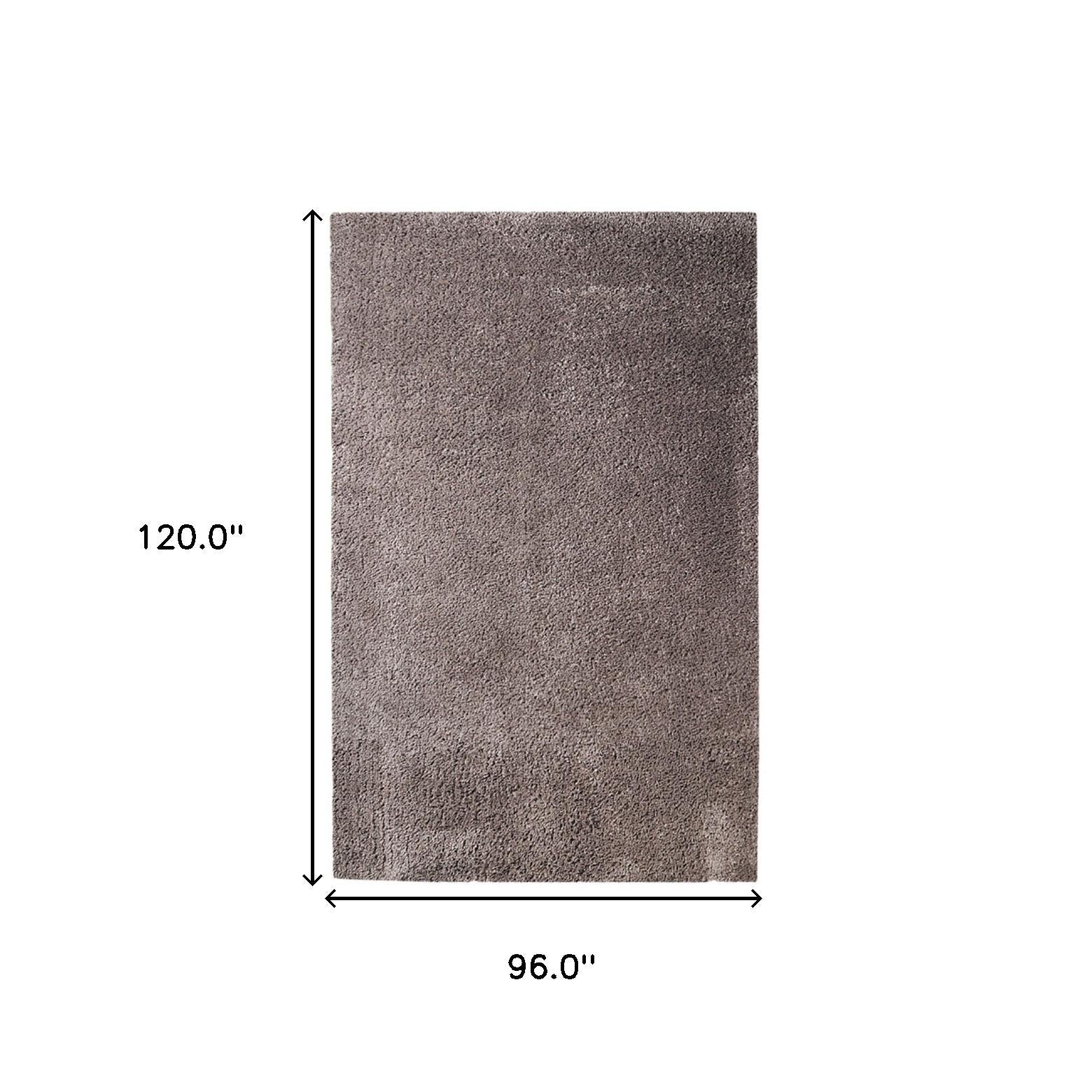 8' X 10' Taupe Shag Stain Resistant Area Rug