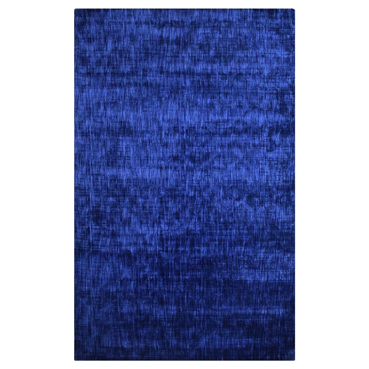 5' X 8' Navy Blue Abstract Handmade Stain Resistant Area Rug Default Title