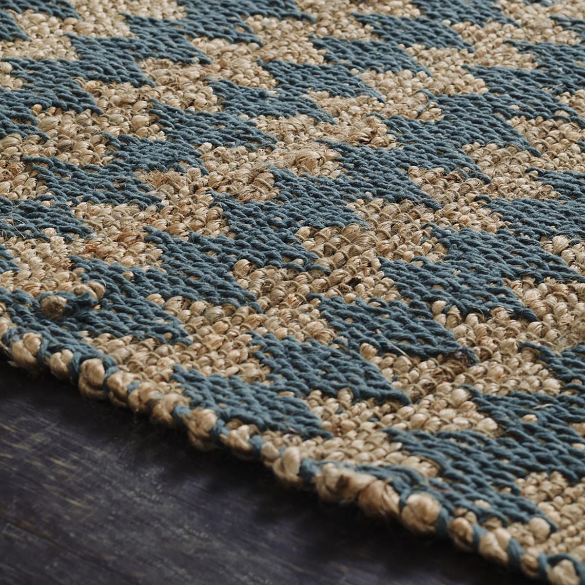 2' X 3' Teal Chevron Hand Woven Stain Resistant Area Rug With Fringe