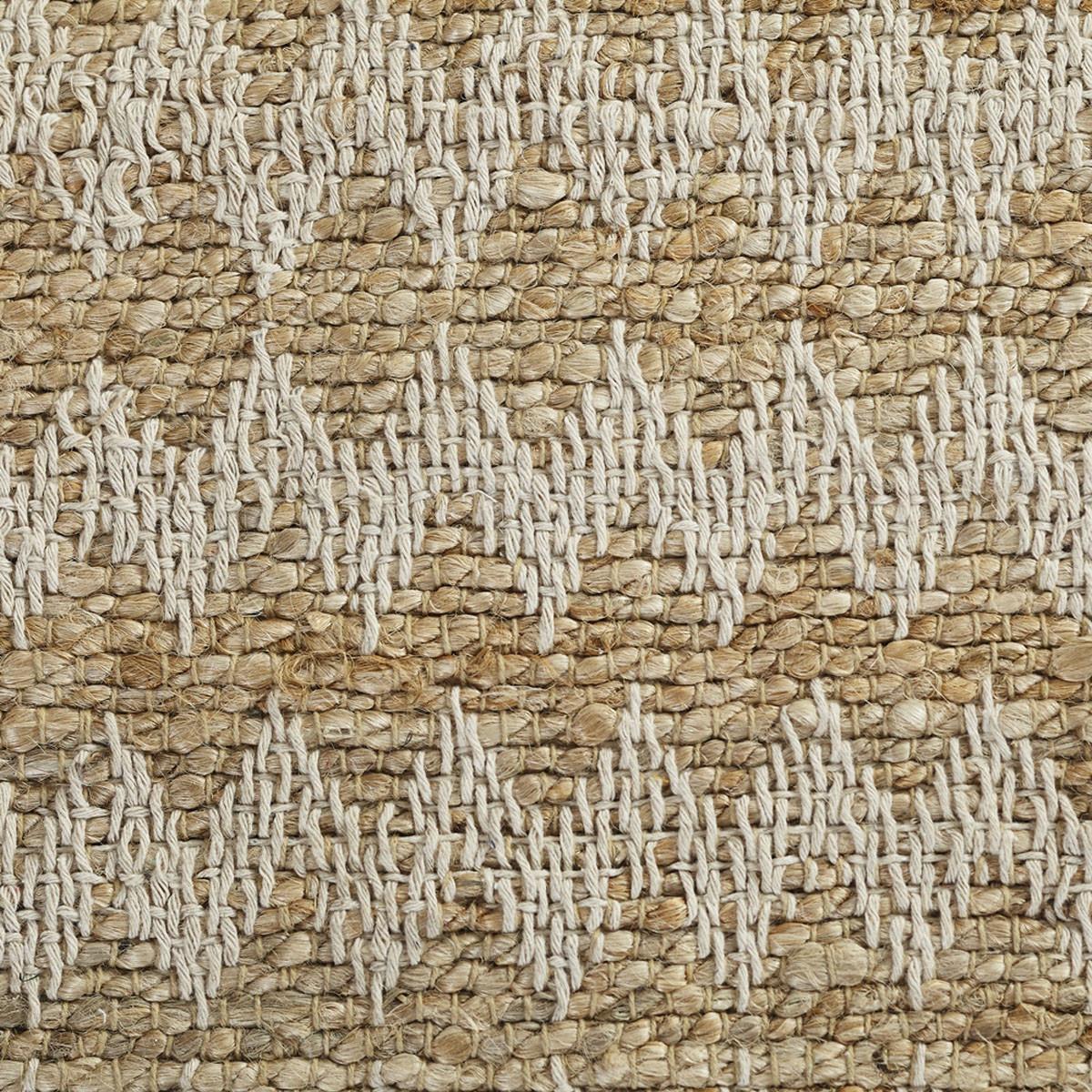 5' X 8' Cream Chevron Hand Woven Stain Resistant Area Rug With Fringe