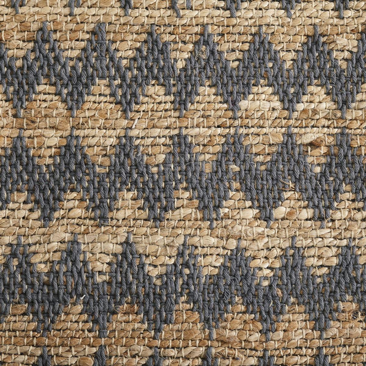 5' X 8' Grey Chevron Hand Woven Stain Resistant Area Rug With Fringe