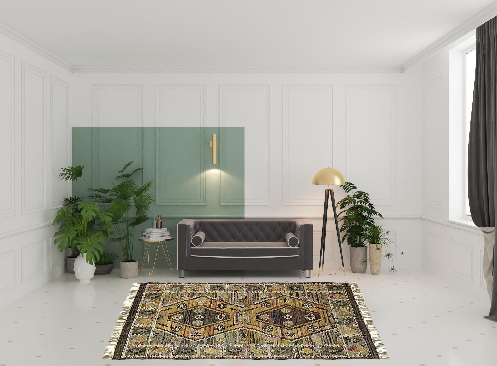 8' X 10' Green And Gray Paisley Stain Resistant Area Rug Default Title