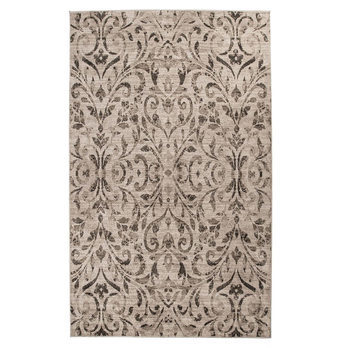 8' X 10' Bronze Floral Vines Power Loom Stain Resistant Area Rug Default Title