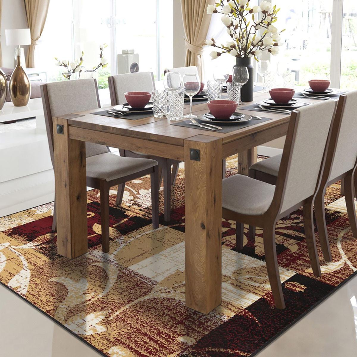 8' X 10' Burgundy And Beige Floral Power Loom Distressed Stain Resistant Area Rug