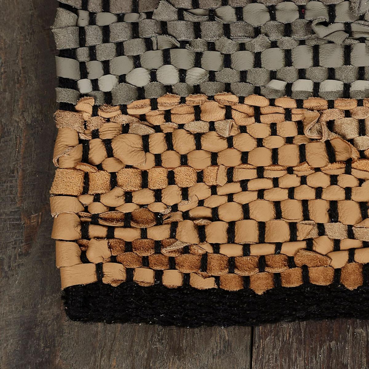 5' X 8' Grey Striped Hand Woven Stain Resistant Area Rug