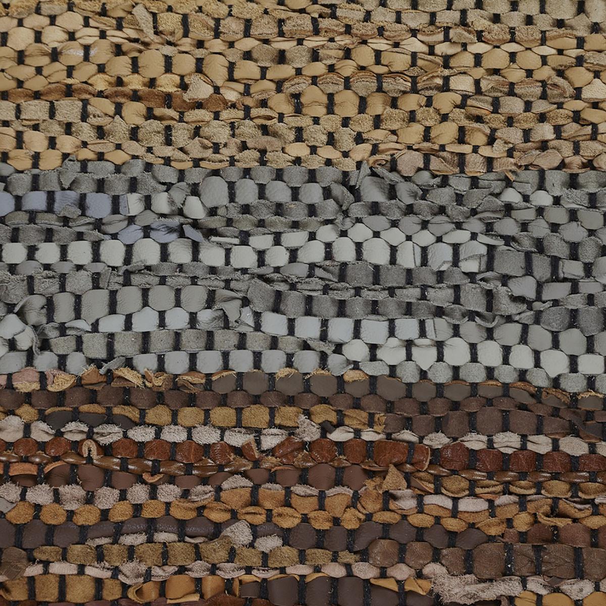 5' X 8' Grey Striped Hand Woven Stain Resistant Area Rug