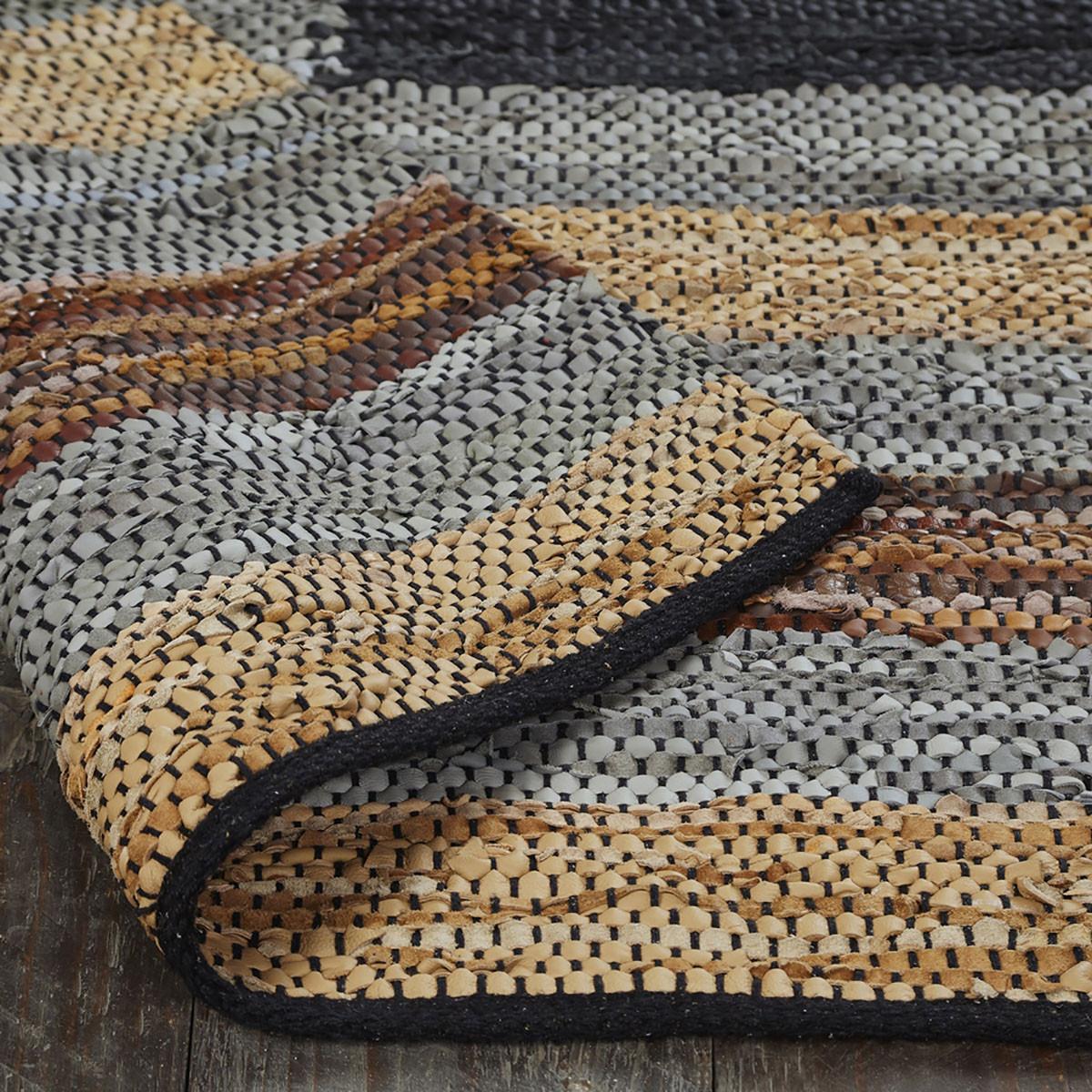 5' X 8' Grey Striped Hand Woven Stain Resistant Area Rug