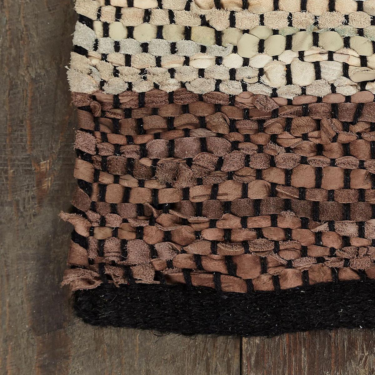 8' X 10' Oatmeal Striped Hand Woven Stain Resistant Area Rug