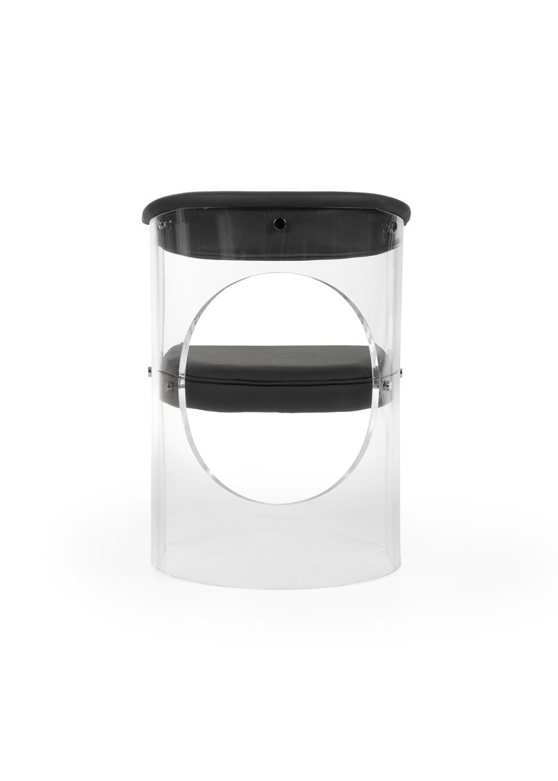 Baran Barrel Back Acrylic Chair - Black