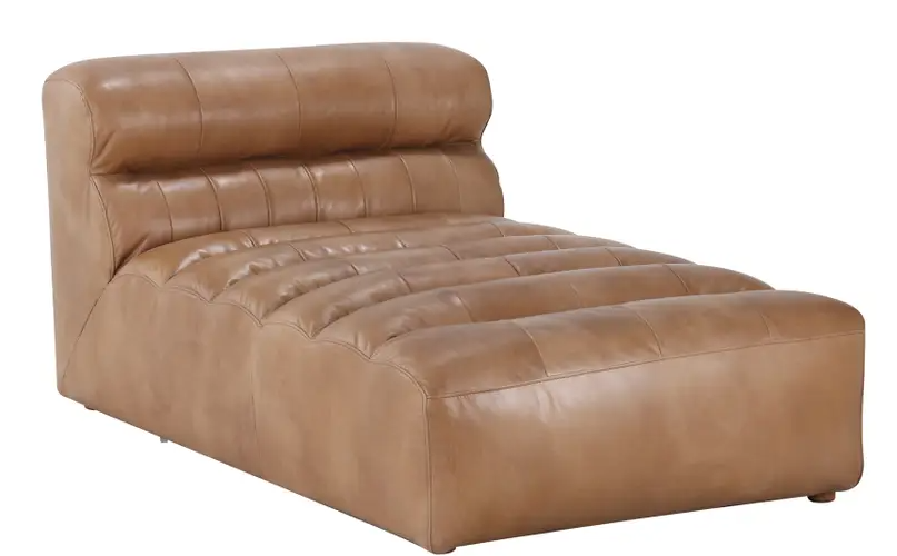 Ramsay Leather Chaise - Tan