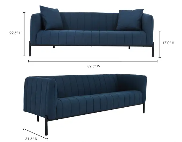 Jaxon Sofa - Dark Blue