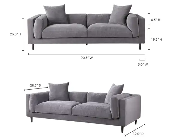 Lafayette Sofa - Dark Grey