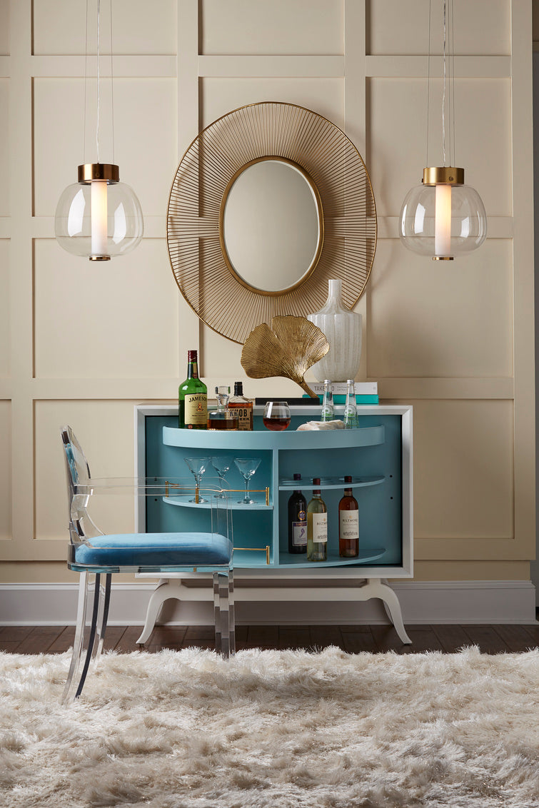 Sinatra Drinks Cabinet White/Yarmouth Blue