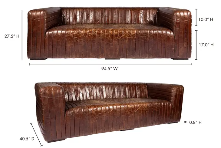 Castle Sofa Dark Brown Leather