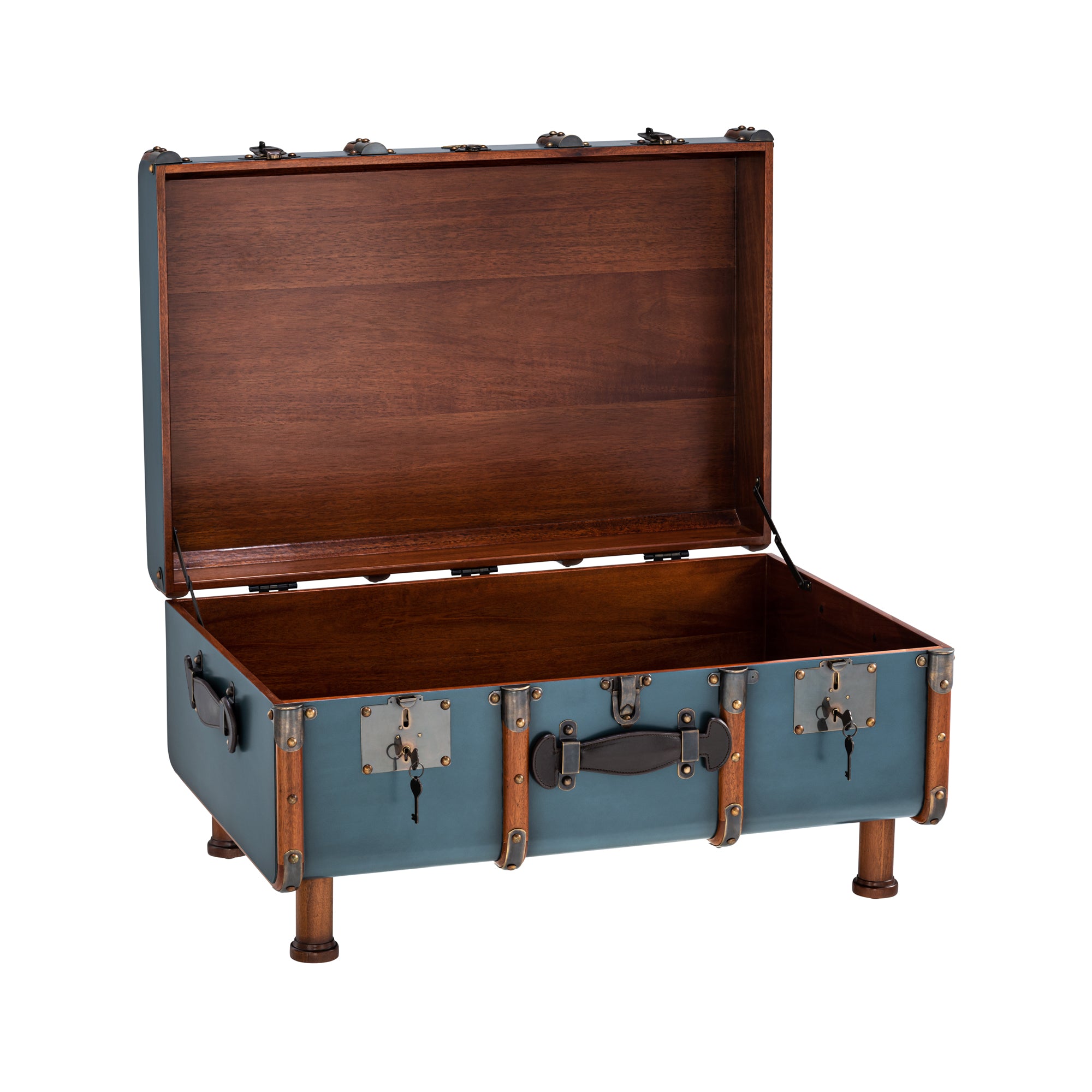 Stateroom Trunk Table, Petrol