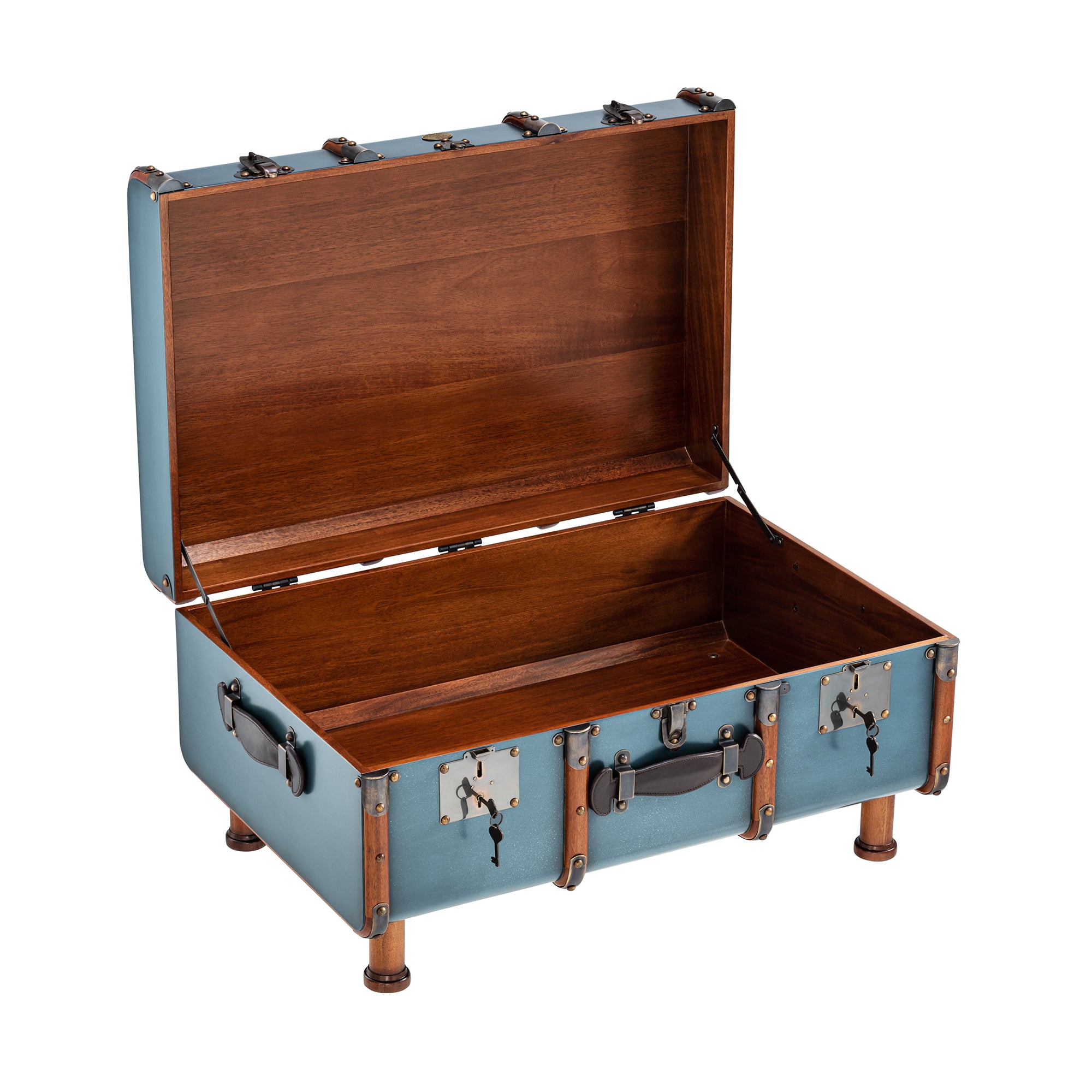 Stateroom Trunk Table, Petrol