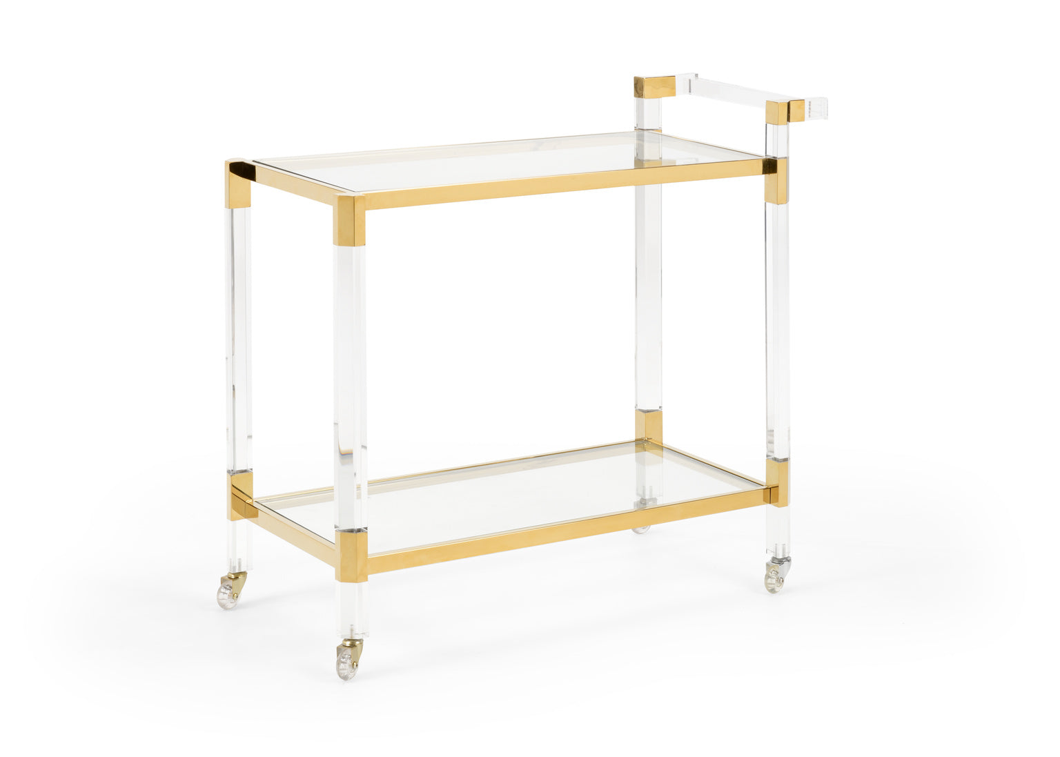 Boulevardier Bar Cart - Clear/Gold